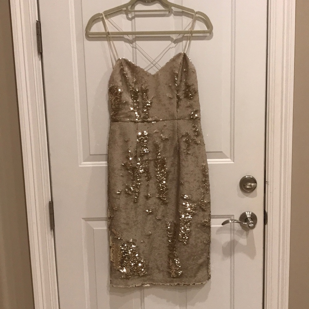Gold Sequin Dress with zipper!